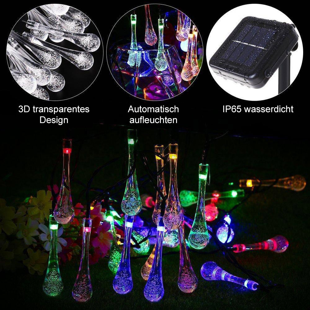 Colorful Solar Powered Water Drop Lights