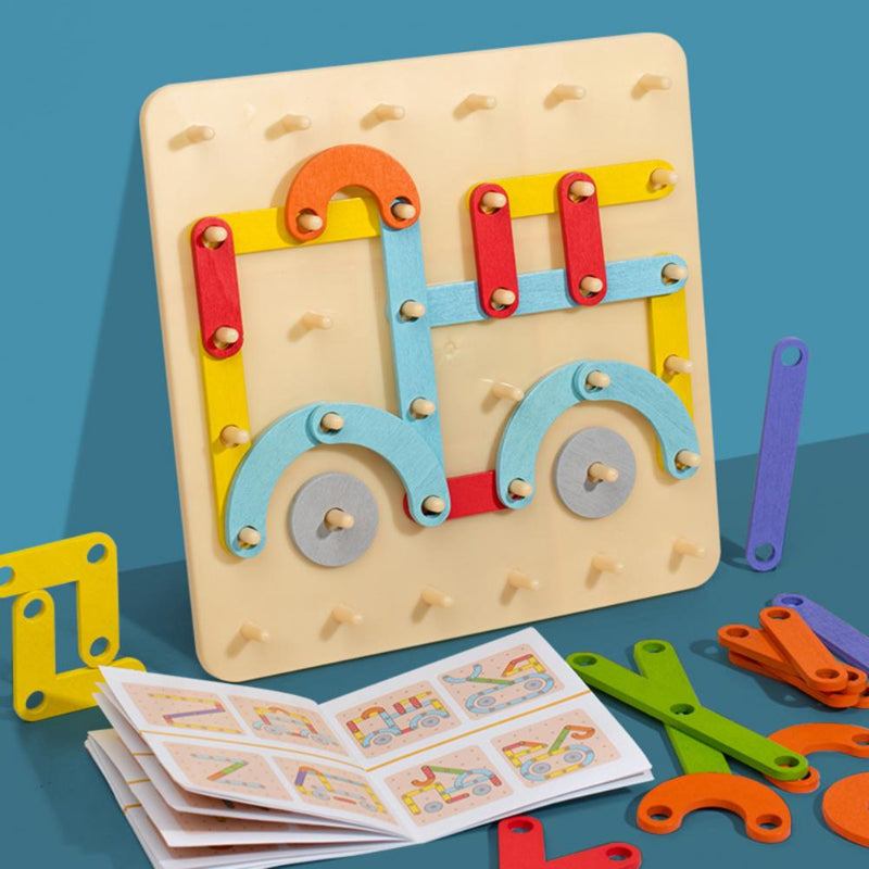 Colorful Wooden Learning Peg Board