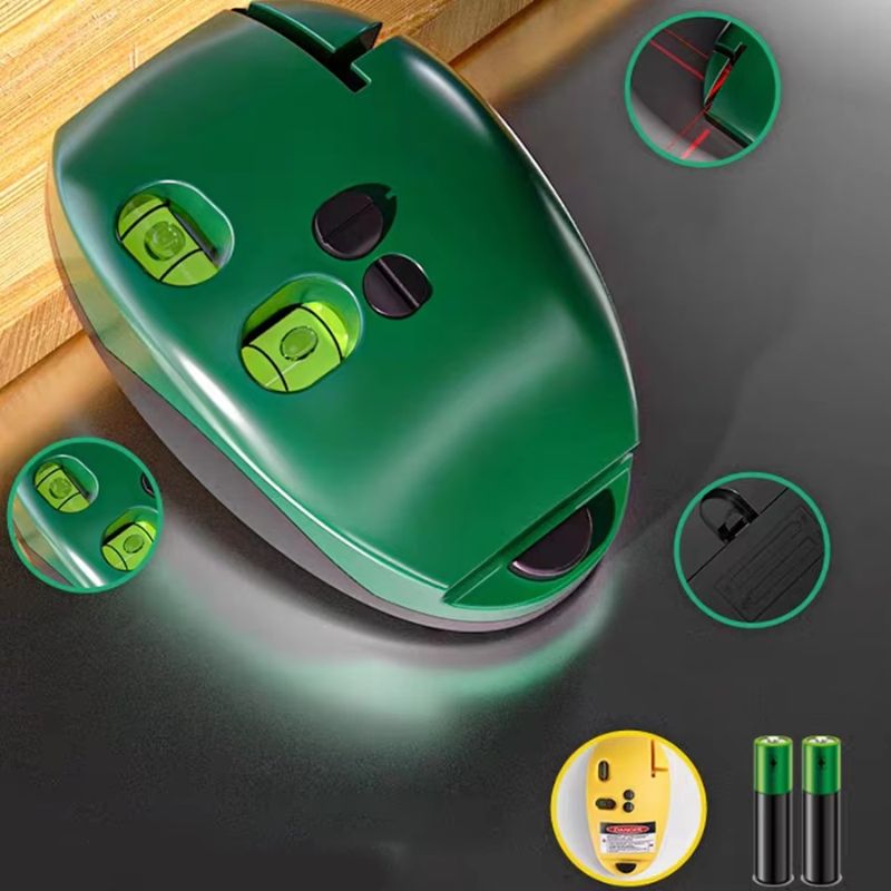 Compact Laser Level Tool with 90° Cross Line Projection