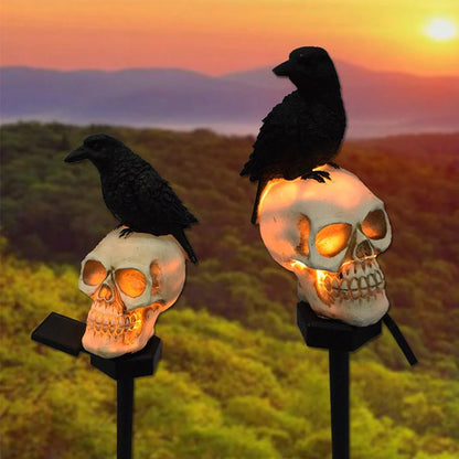 Spooky Outdoor Solar Powered Skull String Lights
