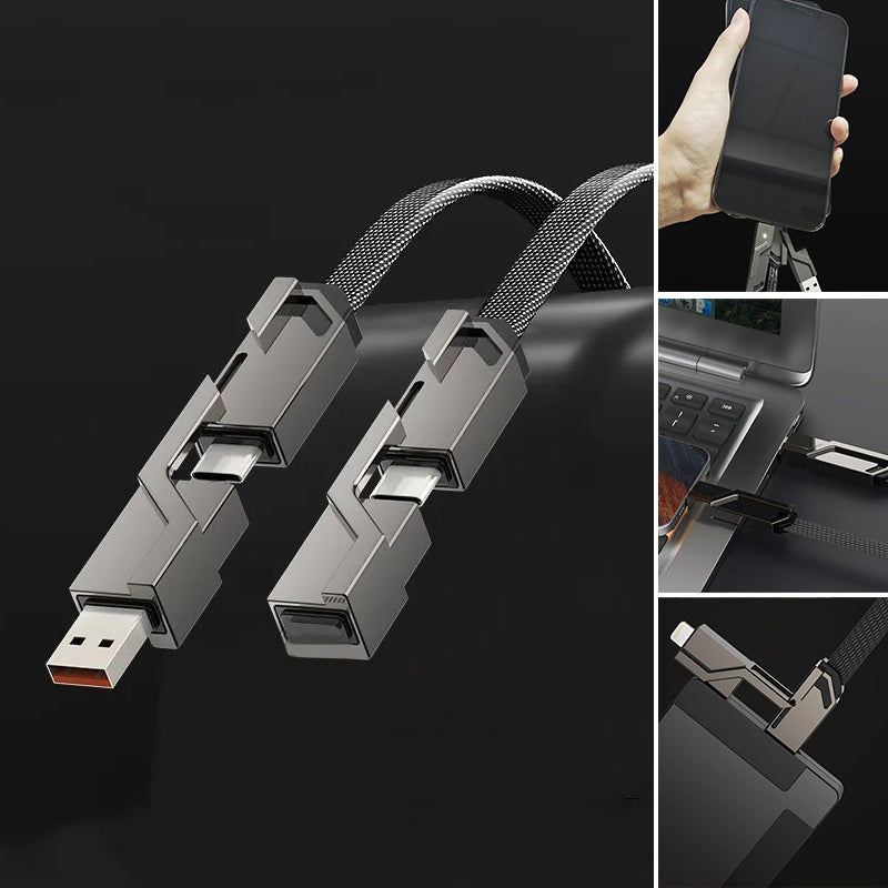 Durable 4-in-1 Tangle Free Charging Cord