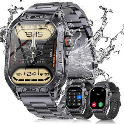 Tough Waterproof Smart Watch with Rugged Military Design