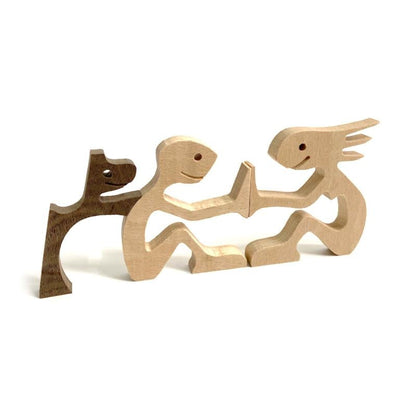 Cute Animal Figurine Wooden Table Decor