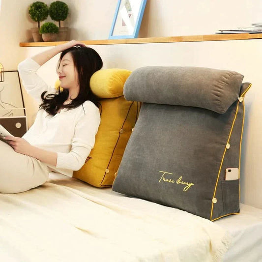 Contoured Back Cushion Pillow with Built-in Neck Support - Befez
