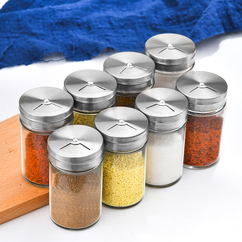Clear Glass Spice Container Set