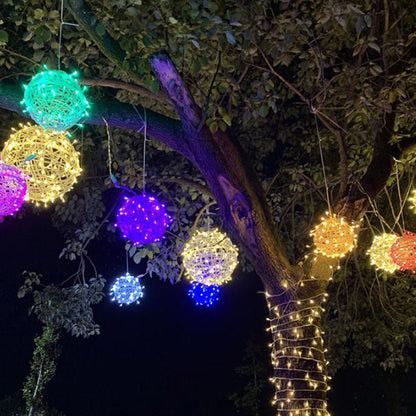 Colorful Outdoor Solar Hanging Globe Lantern Light