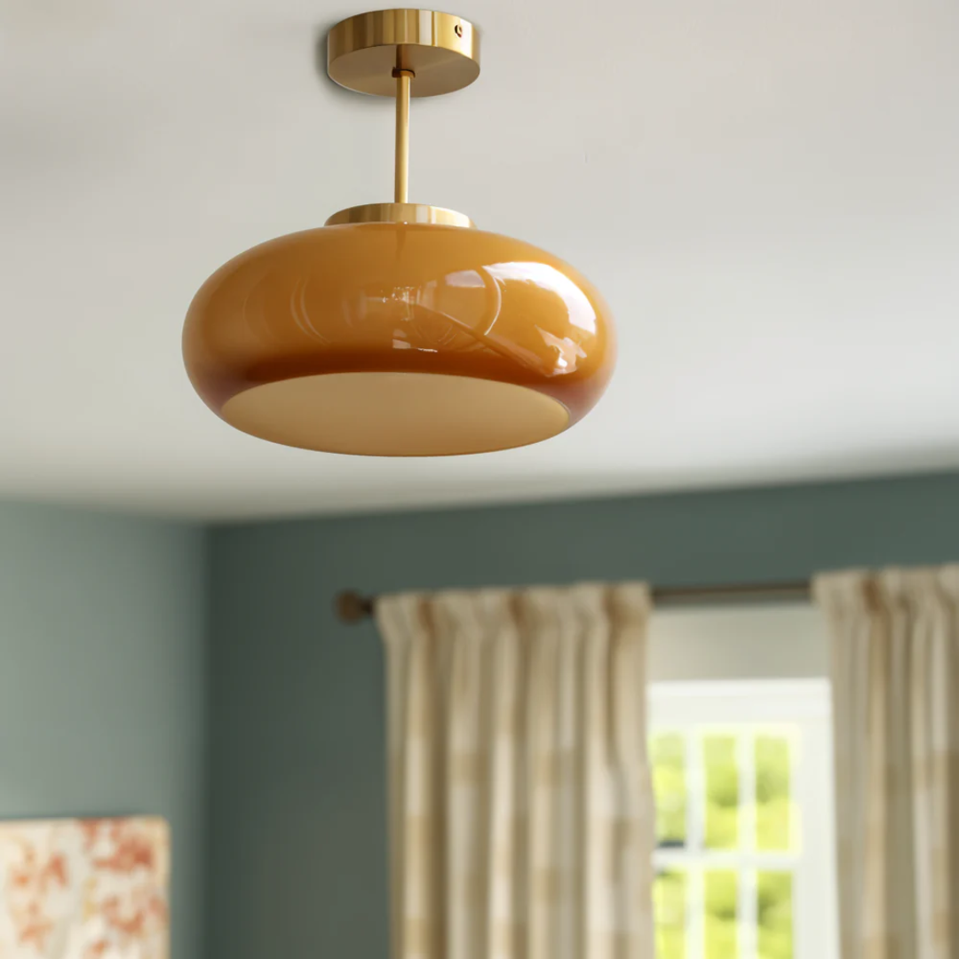 Retro Style Yellow Hanging Lamp - Befez