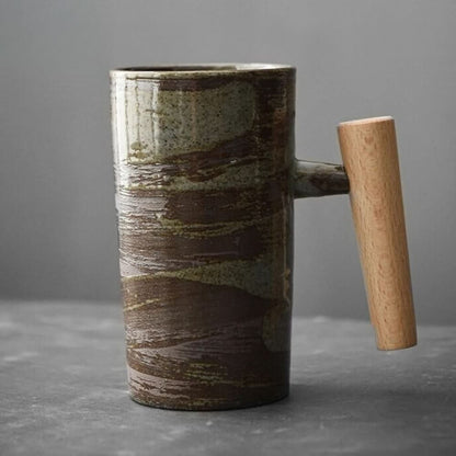 Unique Wooden Handle Coffee Mug