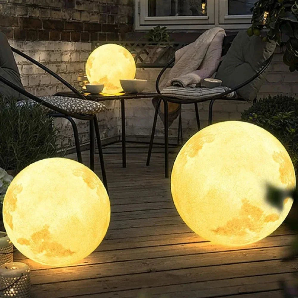 Solar Powered Outdoor Moon Lamp
