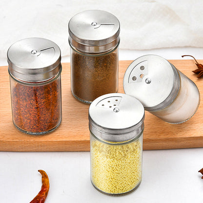 Clear Glass Spice Container Set