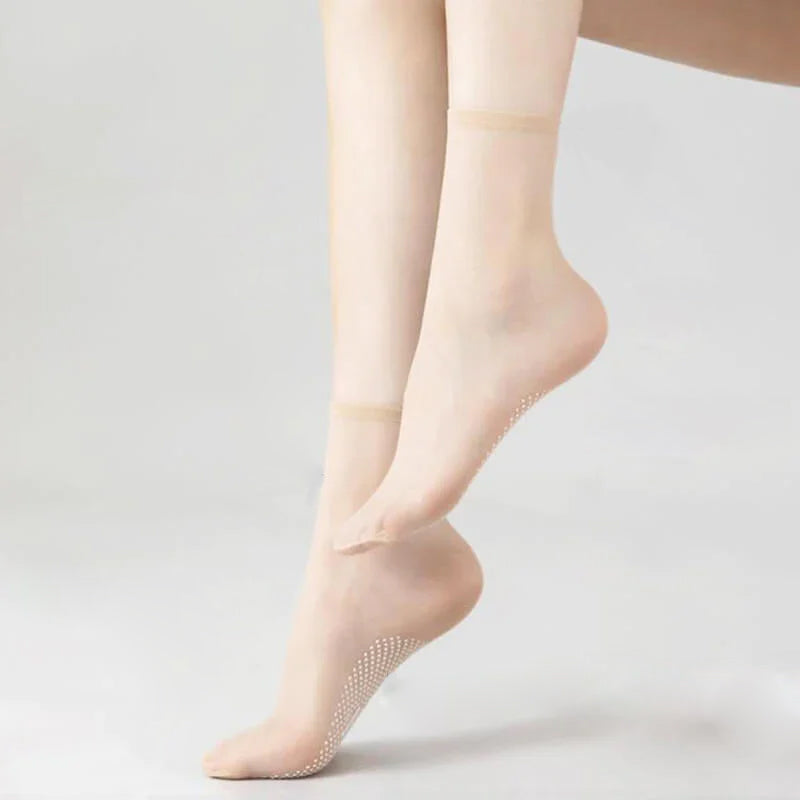 Befez | Thin, Grip Crystal Ankle Socks