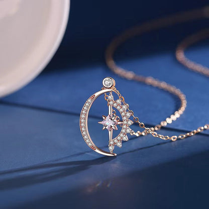 Celestial Star Moon Pendant Necklace