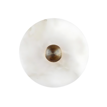 Round White Metal Wall Light