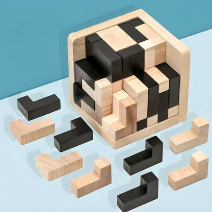 Challenging Wood Puzzle - 3D Brain Teaser Toy