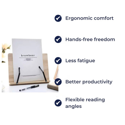 Compact Wooden Bookstand for Tablets and Cookbooks