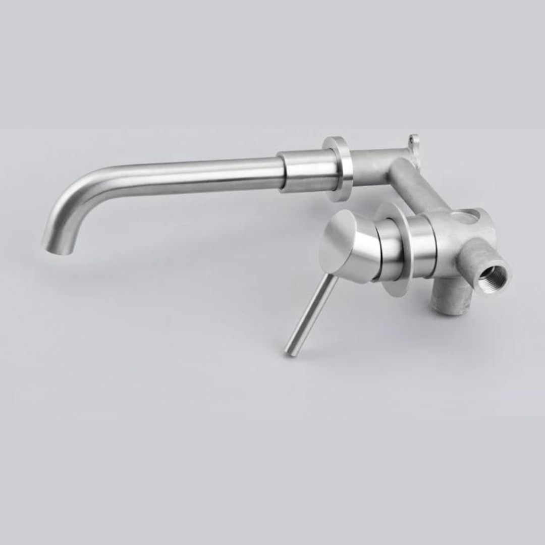 Stylish Wall Mount Faucet with Brushed Nickel Finish