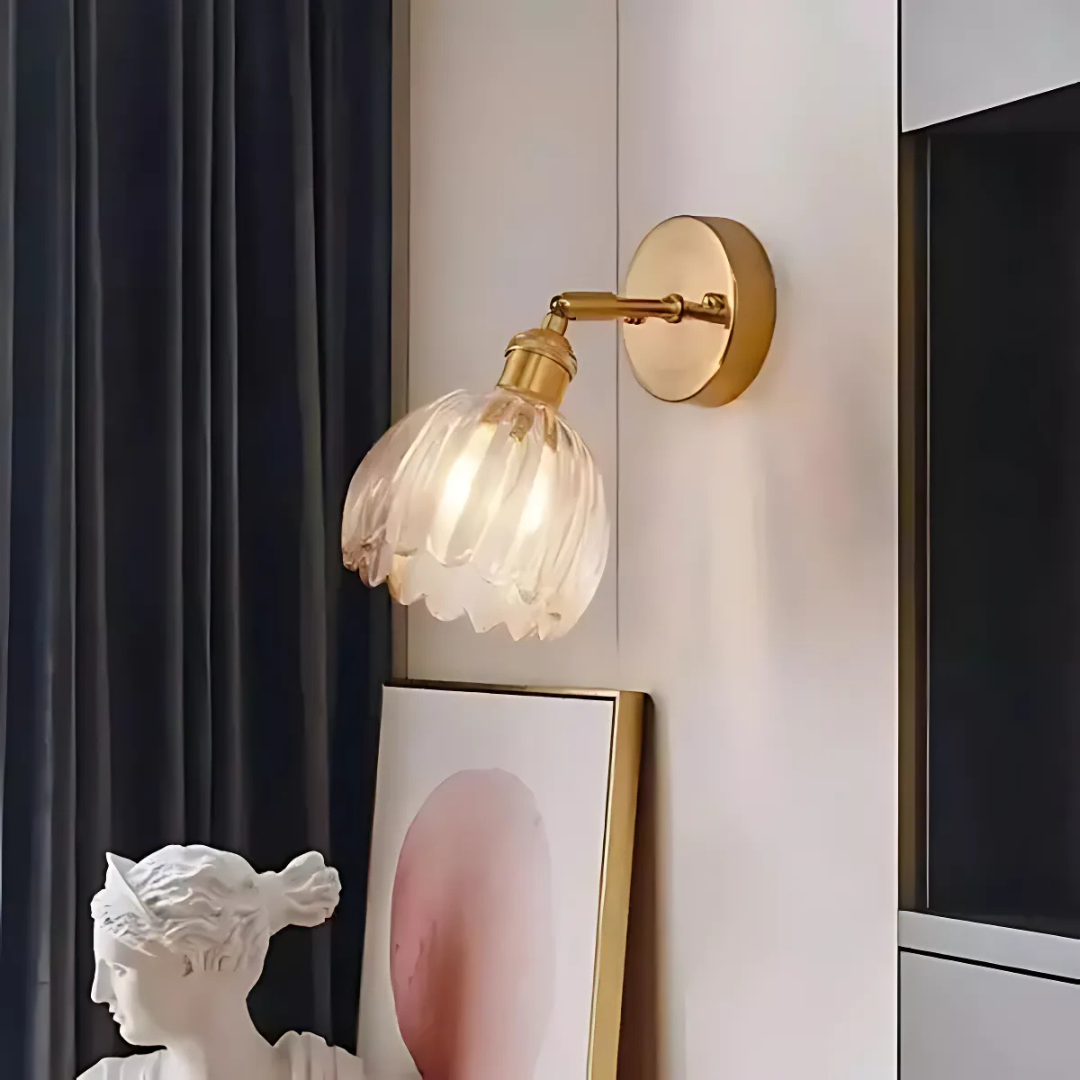 Vintage Style Glass Tulip Wall Light