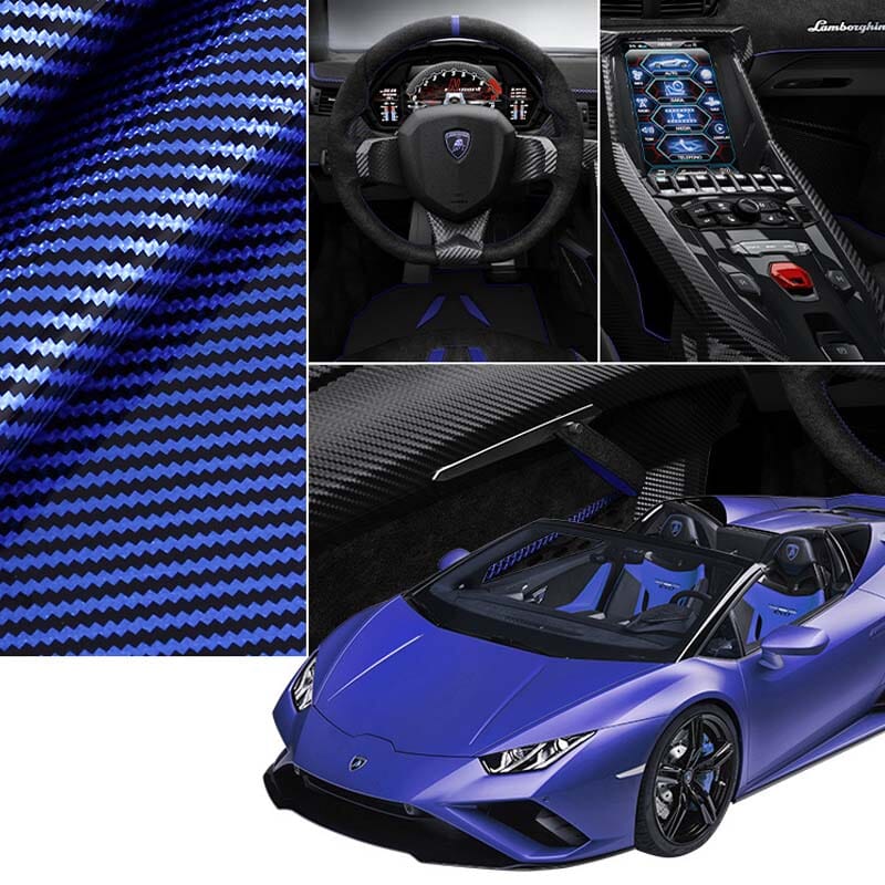 Premium Leather Steering Wheel Cover with Carbon Design