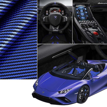 Premium Leather Steering Wheel Cover with Carbon Design