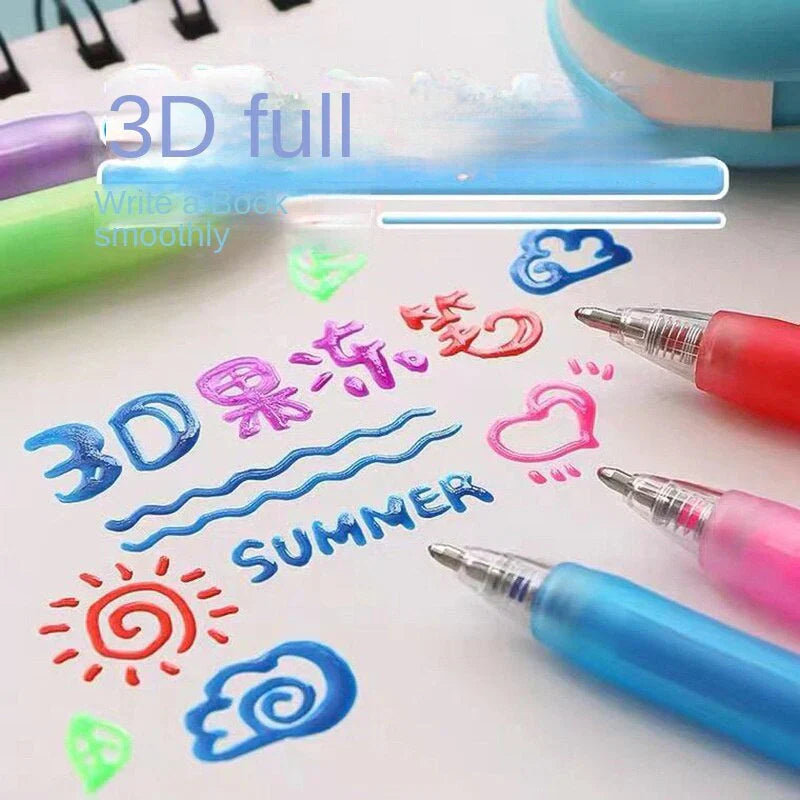 Vibrant Gel Pen Set for Artistic 3D Designs