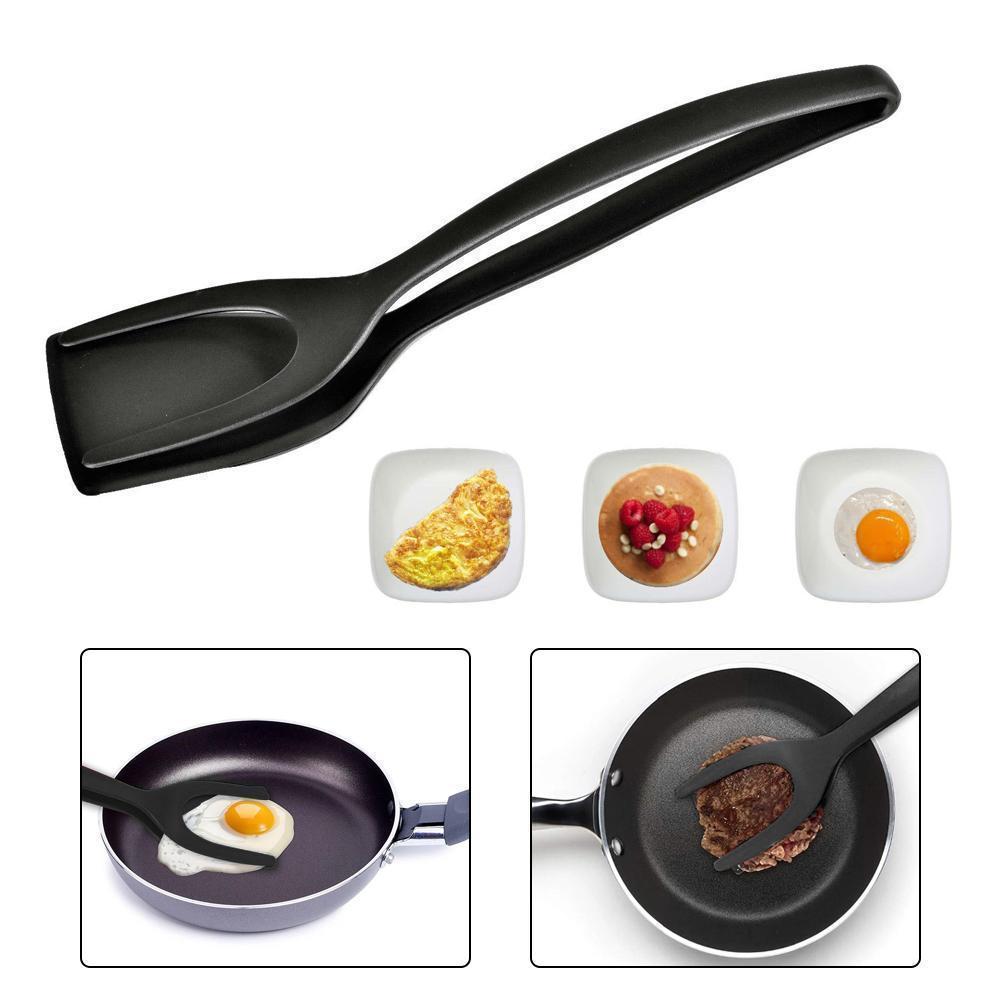 2-in-1 Silicone Tongs and Flexible Spatula