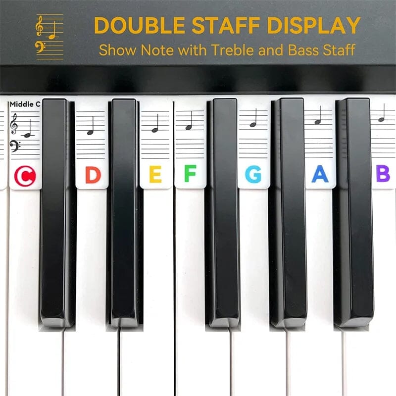 Reusable Piano Key Sticker Labels