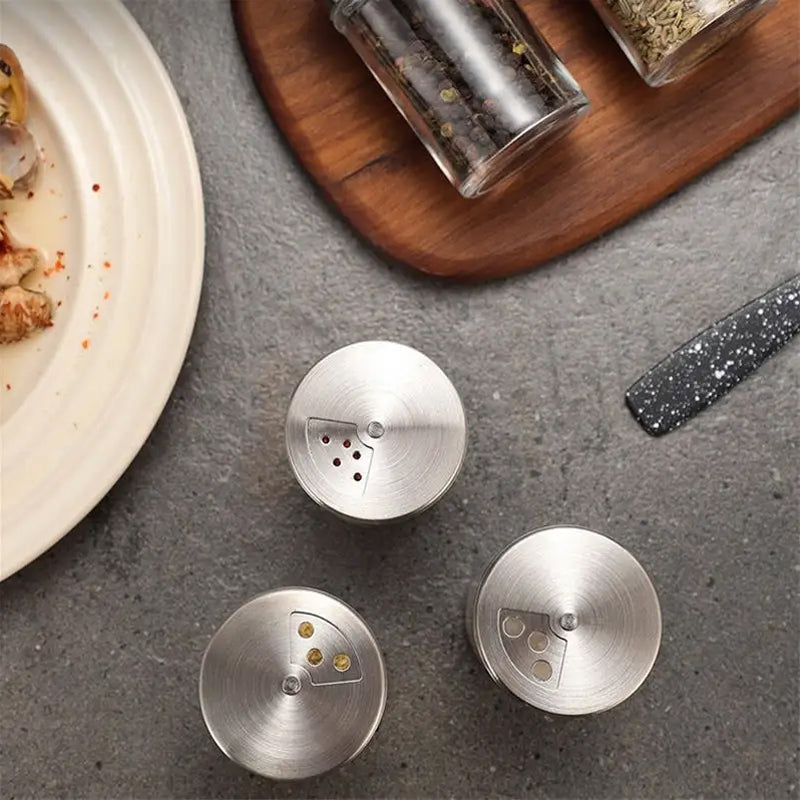 Clear Glass Spice Container Set