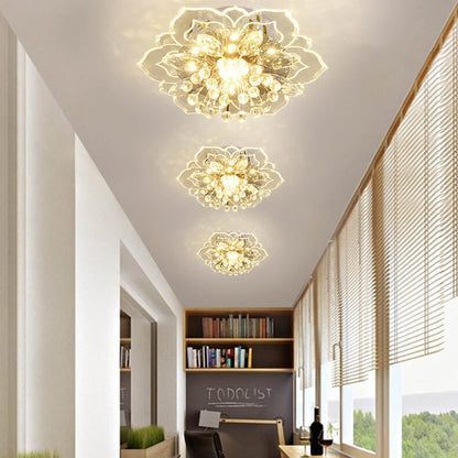 Stylish Floral LED Ceiling Lamp | Color Changing Crystal Light - Befez