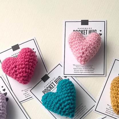 Cute Handmade Crochet Heart Pocket Token