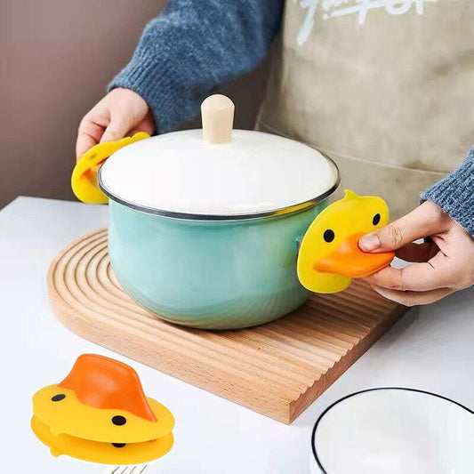 Bright Yellow Quacking Duck Oven Mitts - Befez
