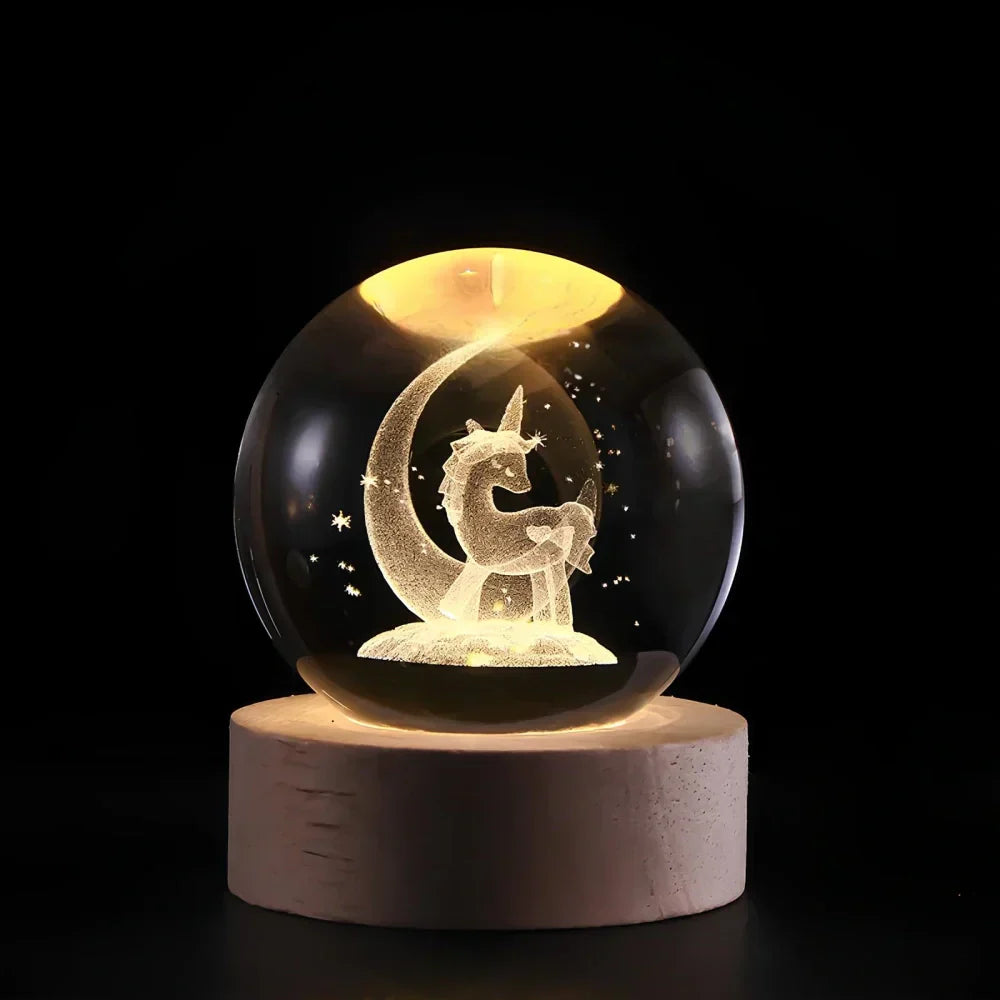 3D Laser Engraved Glass Orb - Celestia