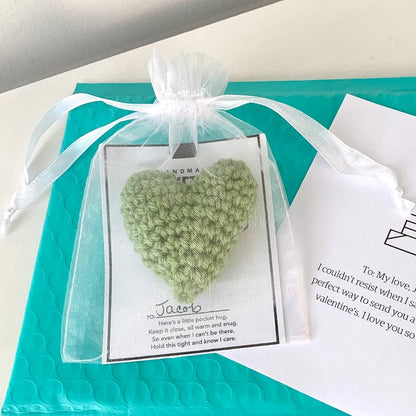Cute Handmade Crochet Heart Pocket Token