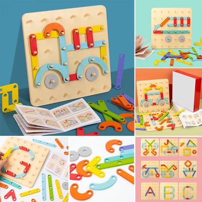 Colorful Wooden Learning Peg Board