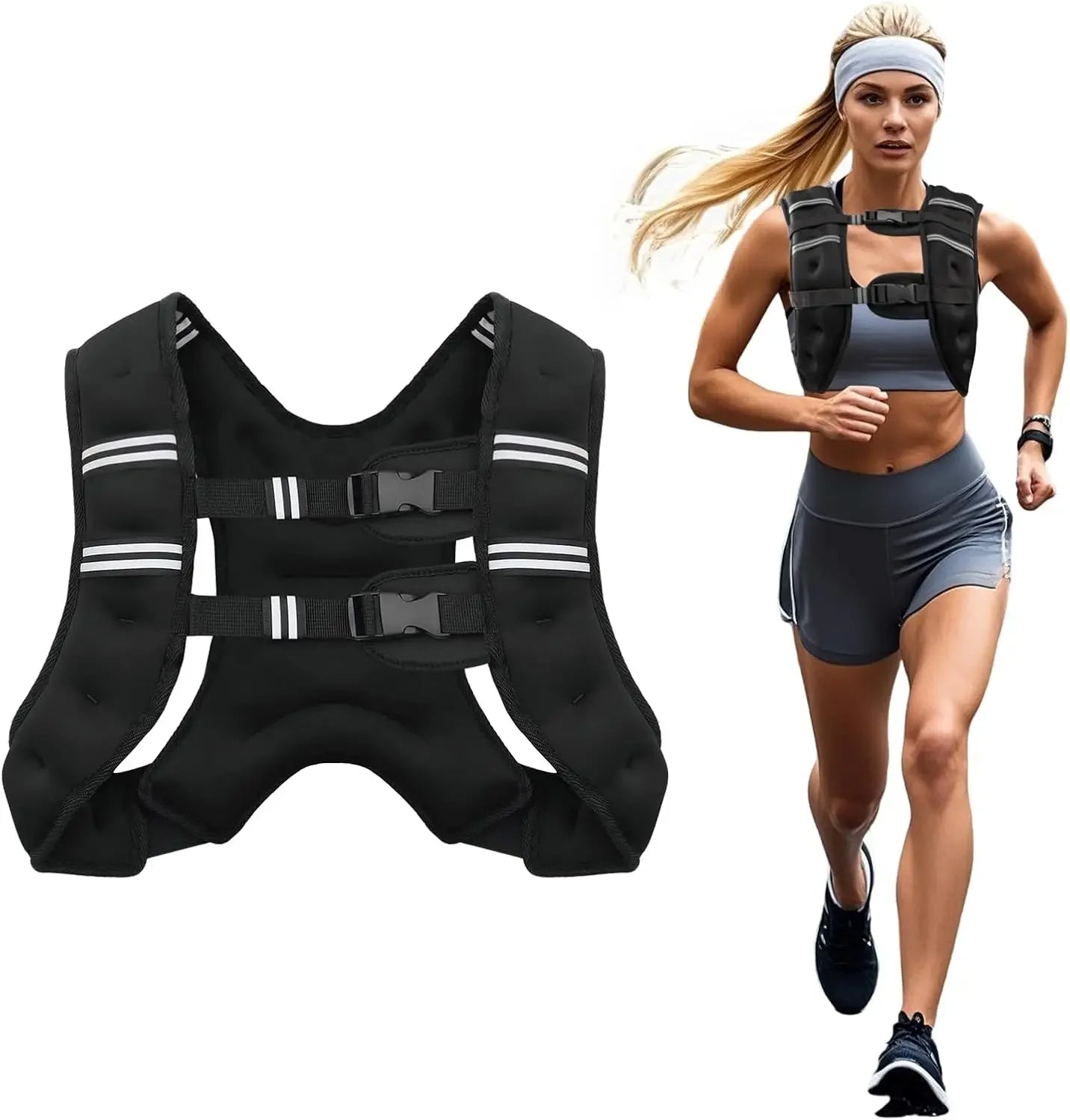 Fitness Weighted Vest with Reflective Straps - Befez