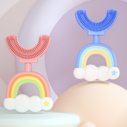 Soft Kids Toothbrush Colorful Rainbow Design