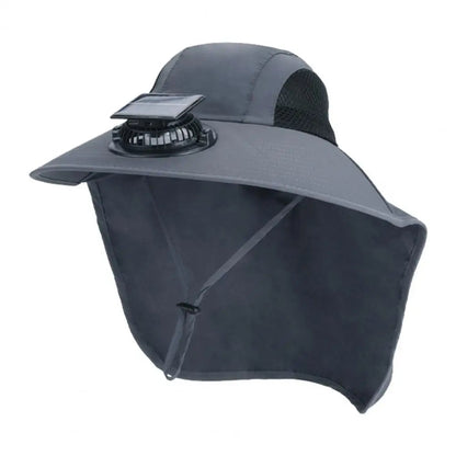 Sun Protection Wide Brim Summer Hat with Solar Fan