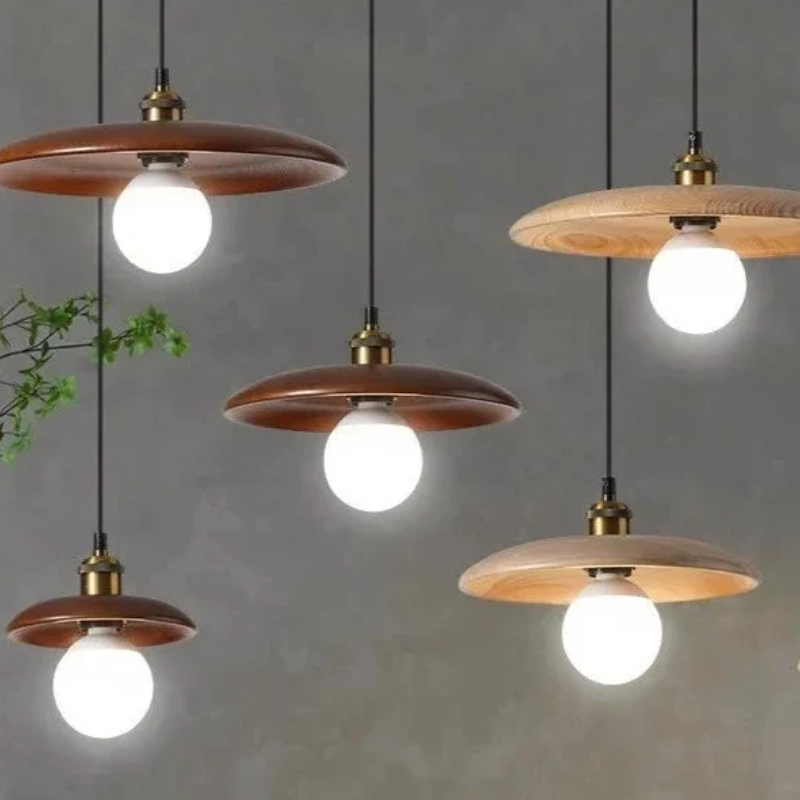 Simple Wooden LED Hanging Light
