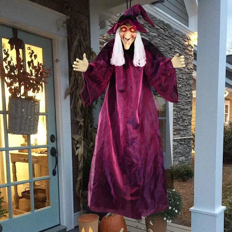 Spooky Halloween Witch Decoration with Lights and Sound - Befez