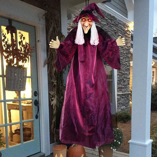 Spooky Halloween Witch Decoration with Lights and Sound - Befez