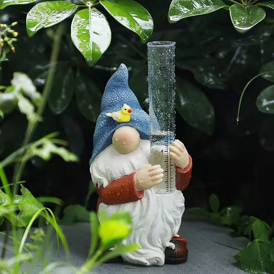 Colorful Gnome Yard Statue with Built-in Rain Gauge - Befez