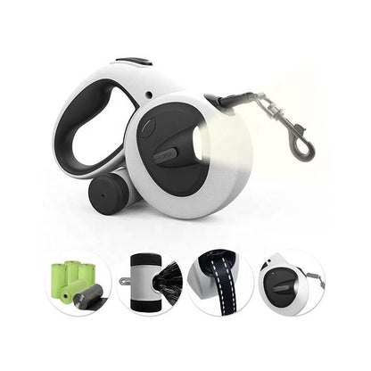 Safety Dog Leash with Built-in Flashlight and Reflective Strap