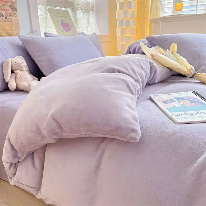 Soft Plush Fleece Duvet Cover Set
