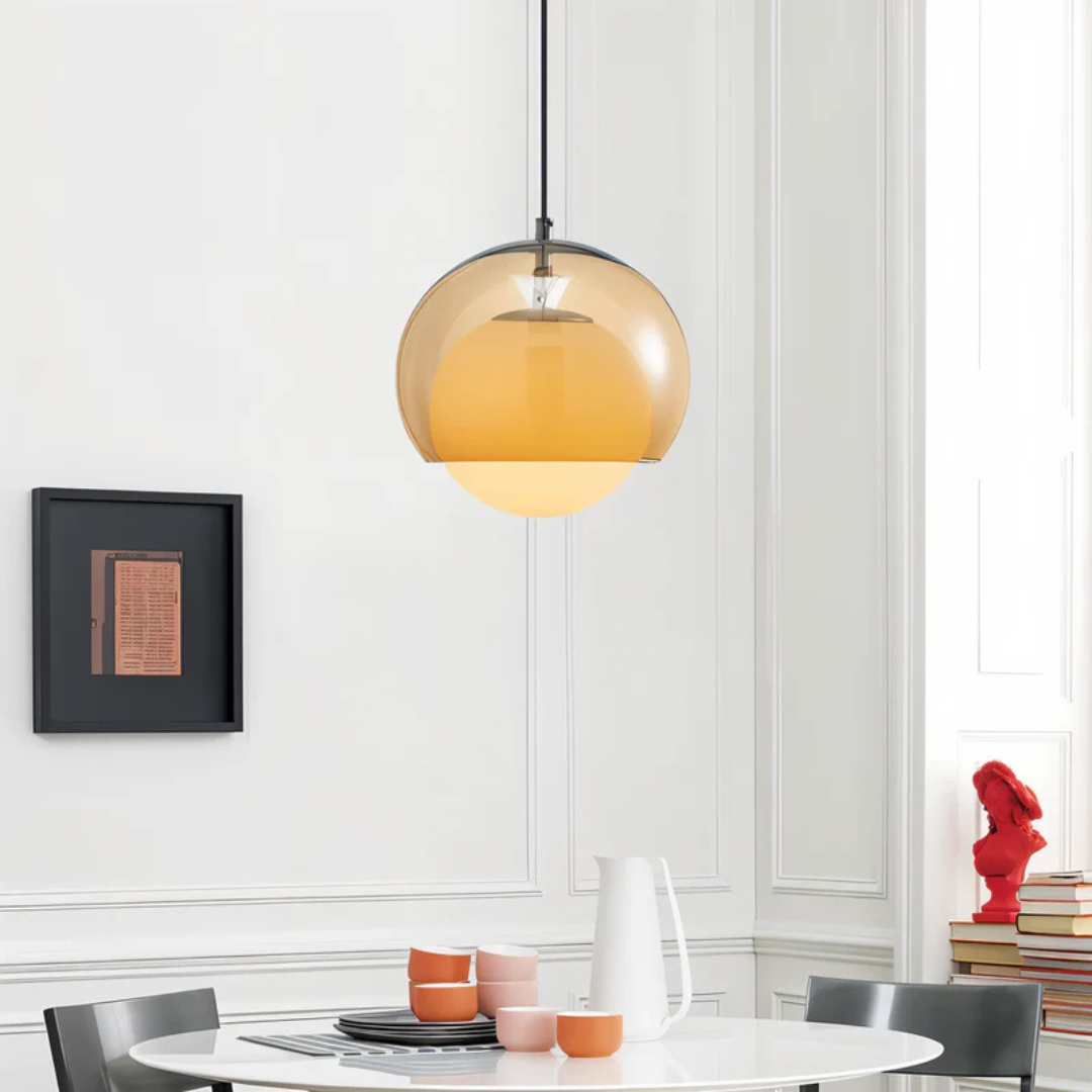 Vintage Hanging Glass Light Fixture - Befez