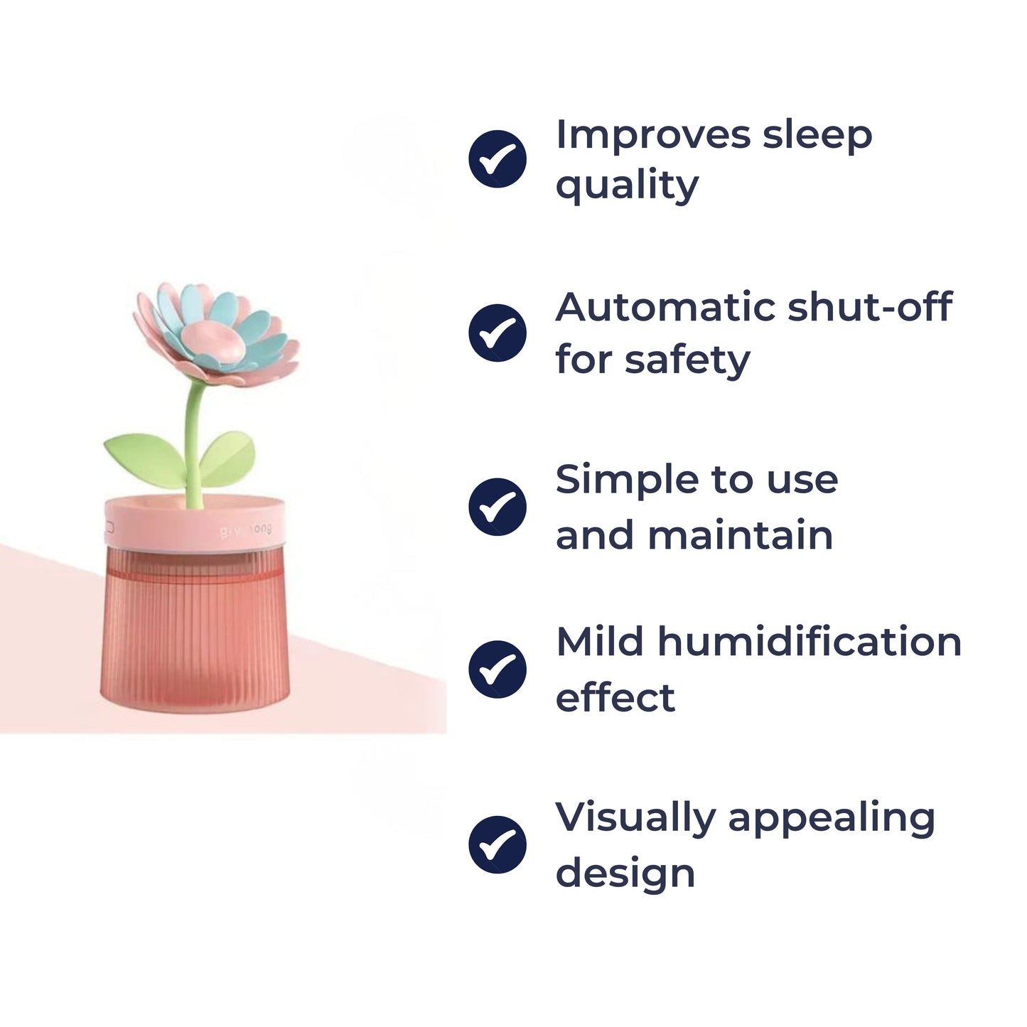 Compact Ultrasonic Air Humidifier for Bedroom Use