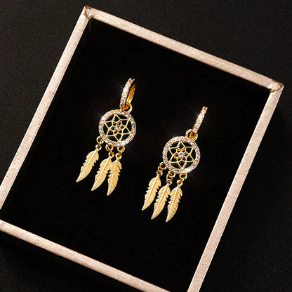 Luxurious 14k Gold Drop Earrings - Befez