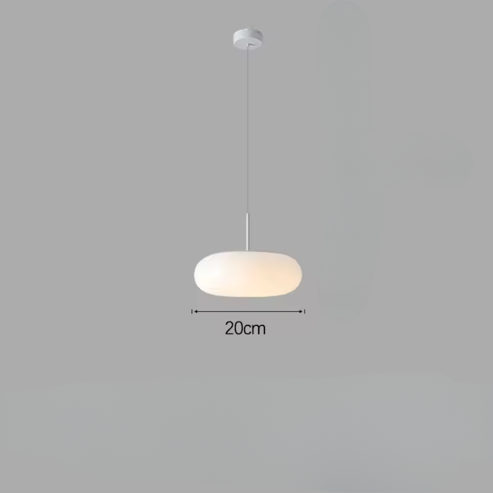 Stylish White Pendant Light with Soft LED Glow