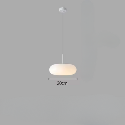 Stylish White Pendant Light with Soft LED Glow