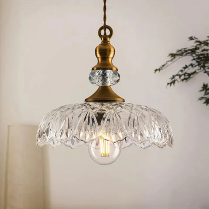 Vintage Glass Hanging Light Fixture - Befez