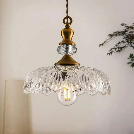 Vintage Glass Hanging Light Fixture - Befez
