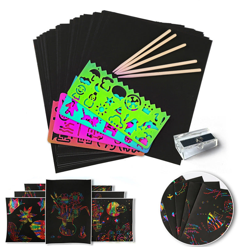 Colorful Scratch Off Card Set with Rainbow Colors - Befez